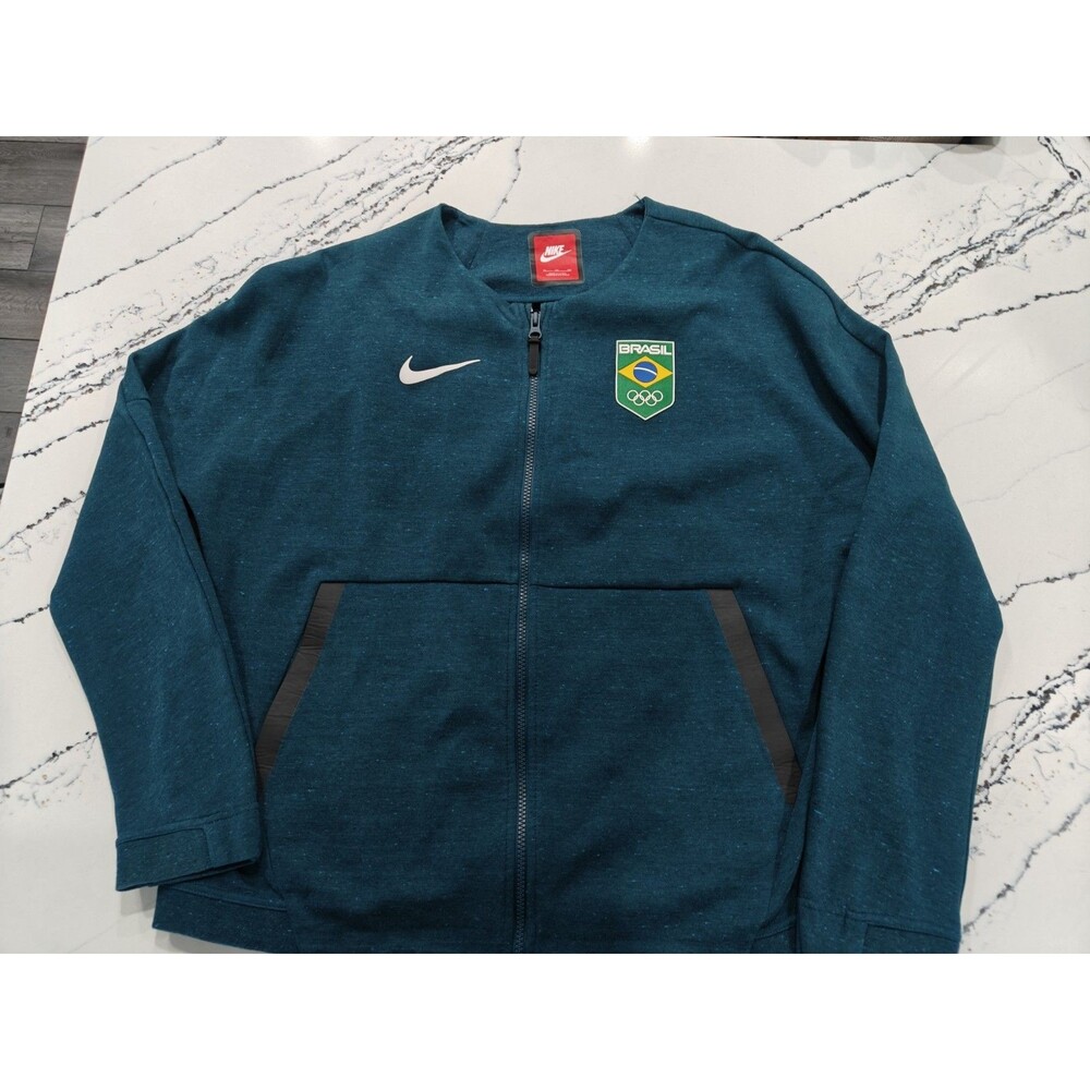 Nike Brazil Official Olympic Team Teal Jacket Women's Size XL